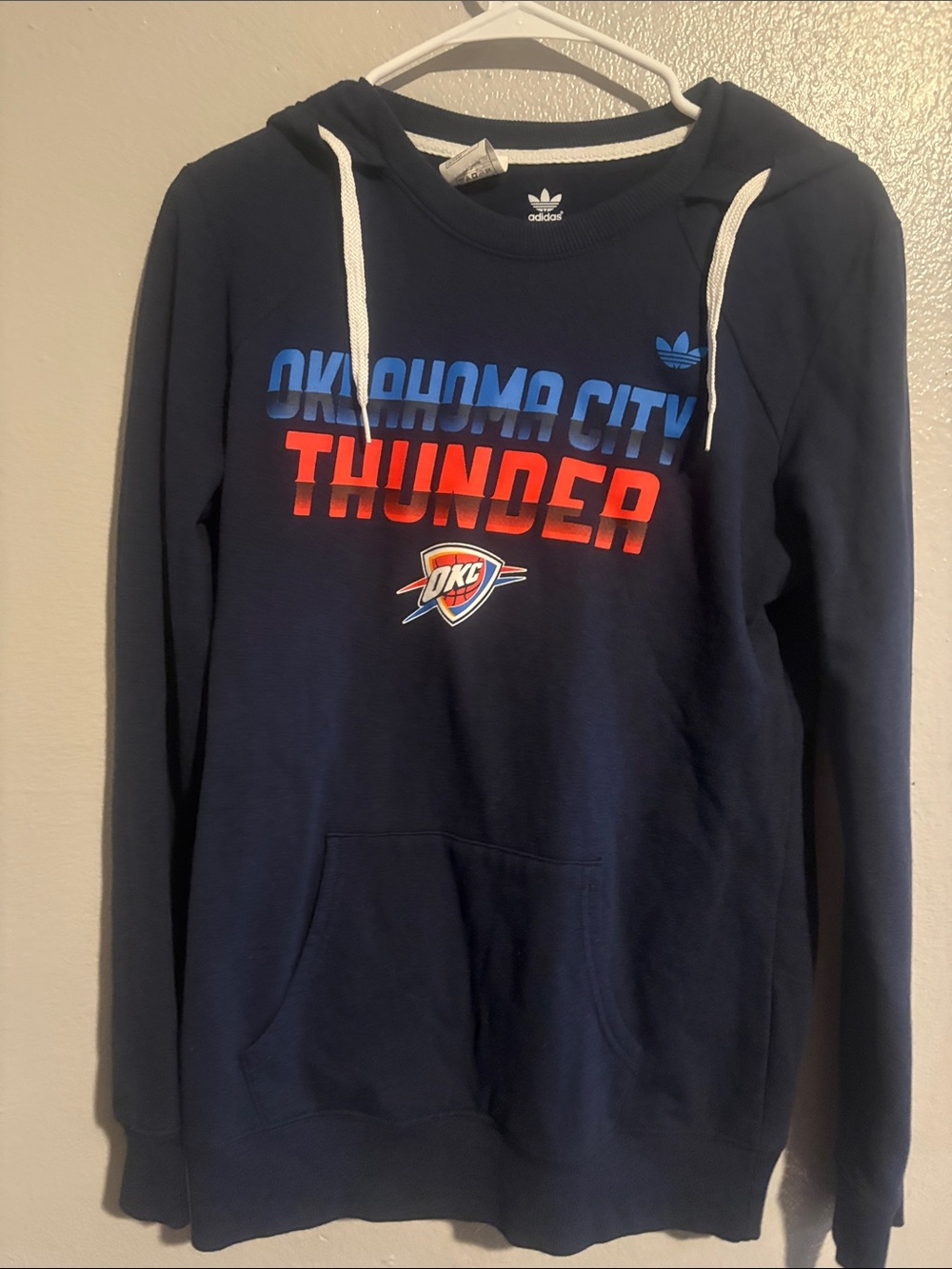 adidas Navy OKC Thunder Graphic Pullover Hoodie